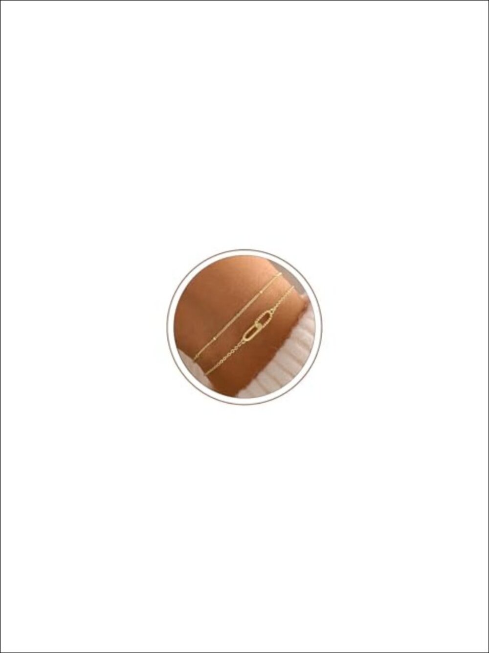 14K Gold Plated Interlocking Circle Link Bracelet Adjustable